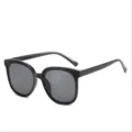 Women black oversized sunglasses fashion vintage sun glasses for daily wear UV protection - 5203 Glossy Black Gray Lenses