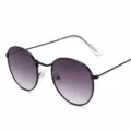 Classic black frame gradient gray round sunglasses for men and women vintage retro eyewear - Black Frame Gradient Gray Lens
