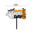 Halloween taarttopper acryl geest pompoen vleermuis feest dessert decoratie 10cm - Kleur Gedrukte Grappige Pompoenkop (2651)