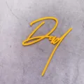 Yellow acrylic Dad cake topper for Father's Day celebration and party dessert decoration. - Yellow Dad Style (1787)