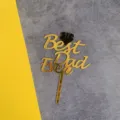 Τέλειο χρυσό ακρυλικό τοππερ για κέικ Best Dad Ever λεπτομέρεια για τέλεια γιορτή. - Best Dad Ever Μαύρο Κοστούμι (1786)
