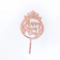 Rose gold acrylic cake topper with crown design, Happy Queen Day party decoration for cake. - Happy Queen Day Crown Circle (Rose Gold) / Rose Gold