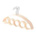 Minimalist 5-ring plastic clothes scarf hanger for wardrobe and tie accessory organizer beige - European Beige Metal Hook
