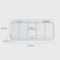 Transparent plastic 5-compartment storage box for fishing lures and accessories. - Transparent Small 5-Grid Box / 12.5x6.1x2.5cm
