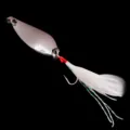 Silver spoon fishing lure with white feather single hook, metal bait for trout and bass. - 2.5g / Silver Spoon Lure with Feathers