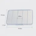 Transparent 5-grid plastic storage box, portable fishing tackle box and small component organizer. - Amazon Box / 14.8x10.4x1.7cm