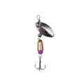 Fishing spinner bait metal spoon lure with treble hook and colorful beads for bass - Silver Treble Hook