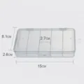 Transparent PP plastic storage box with 5 compartments for fishing gear and small parts. - Frosted 5-Grid Box