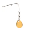 Fishing lure spinnerbait blade component with steel wire swivel and gold willow leaf spoon. - Teardrop / L / Gold