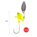 Yellow fishing jig head with metal spinner blade, 5cm size and 13.6g weight for outdoor angling. - Yellow Blade with Noise