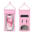 Waterproof phone pouch pink TPU transparent mobile bag universal dry bag with lanyard - Rose Gold