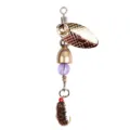 Metal fishing spinner lure with reflective blade and feathered hook for bass trout bait. - Gold Fly Fishing Hooks