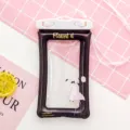 Waterproof phone pouch with air cushion floating touch screen design large size flamingo style - Approx. 21*11cm / Black Swan