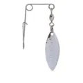 Metal Fishing Lure Spinner Blade with Swivel Safety Pin Component for Freshwater Bait - Willow-Shaped / L / Silver