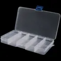 Clear Transparent Plastic Storage Box Multi-Grid Organizer Container with Blue Latch - Detachable Large 15-Grid Box