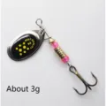 Esche da pesca cucchiaino rotante 3g lama in metallo con anchetta per attrezzatura - E