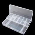 Transparent plastic storage box featuring multi-compartment tackle case clear variant - White Double-Layer Lure Box