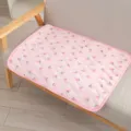 Pink ice silk pet cooling mat with cute peach pattern, breathable summer mat for dogs and cats. - XS: 40*30CM / Pink Cherry