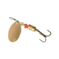 Esche da pesca rotanti in metallo dorato con ancichetta per la pesca in acqua dolce. - F