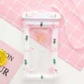 Large cartoon mobile phone waterproof bag with flamingo print and lanyard for swimming diving. - Approx. 21*11cm / White Flamingo