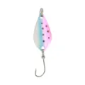 Esche da pesca cucchiaino in metallo con design colorato e amo singolo per la pesca - 2.5g / A pois rosa e blu