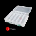 Transparent PP Plastic 5-Grid Fishing Tackle Box Variant B 155g Storage Container - Double-Sided 10-Grid Box