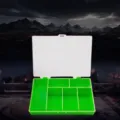 Green multi-compartment plastic fishing tackle box portable storage organizer for bait. - Green 6-Grid Box
