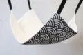 Pet hanging hammock with wave pattern design, soft plush interior for cats and small pets. - Water Ripple - Cotton Linen