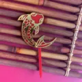 Gold and red acrylic koi fish cake topper for Chinese New Year party baking decoration. - Fortune Fish / Gold and Red