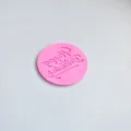 Roze ronde Happy Birthday fondant koekje stempel reliëfvorm voor taartdecoratie. - Stijl A (2510) / 1 Stuk
