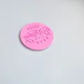 Roze cirkelvormige verjaardag fondant embossing koekjes stempel gereedschap voor bakken taart - Stijl C (2510) / 1 Stuk