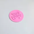 Gaufrage de biscuits Joyeux Anniversaire rond rose, tampon à gâteau fondant pour pâtisserie. - Style M (2510) / 1 Pièce