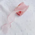 Ruban en organza rose avec bord câblé pour emballage cadeau, décoration de gâteau et loisirs. - Ruban Rose Coréen / 5 Mètres