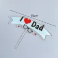 Acrylic Father's Day cake topper detail shot, showing clear printing and 15cm size. - Color Printed Dad