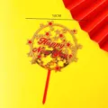 Acrylic New Year Cake Topper Gold Happy New Year Party Dessert Cupcake Decoration 10CM - Round Happy New Year / 10cm / Red