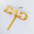 Gold Acrylic DAD Love You Cake Topper Father's Day Dessert Insert Party Decoration - Dad I Love You (English Typography)