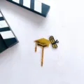 Goldener Acryl Doktorhut Kuchentopper und Diplom Variante für die schöne Abschlussfeier - Goldener Doktorhut