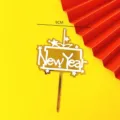 Acrylic New Year cake topper gold mirror party dessert decoration shiny festival insert 9cm - New Year Star Style / 9cm / Gold