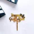 Acryl Abschluss Tortenaufleger Gold Happy Graduation Party Kuchen Dekoration Student Schild - Goldener Abschluss Englisch Text