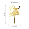 Shiny gold acrylic graduation cake topper 2021 grad party decoration dessert insert 16cm - Graduation Style 7 (Gold)