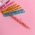 Colorful glitter acrylic popsicle sticks for DIY cake and craft decoration 11.5cm - Sequin Design / Orange