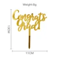 Gold acrylic Congrats Grad cake topper graduation party dessert table decoration 13x11cm - Graduation Style 5 (Gold)