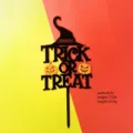 Ακριλικό διακοσμητικό τούρτας Halloween καπέλο μάγισσας κολοκύθα πάρτι διακόσμηση - Κεφάλι Κολοκύθας με Καπέλο Μάγου