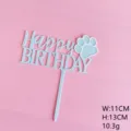Acrilico Animale Domestico Buon Compleanno Cake Topper Impronta Festa Decorazione - Blu Bianco Zampa