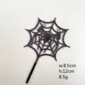 Adorno de pastel de telaraña de acrílico negro para fiesta temática Halloween 8.5cm - Telaraña Estilo 3