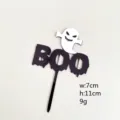 Halloween negro blanco fantasma BOO pastel acrílico topper decoración de fiesta 7x11cm - Boo Fantasma