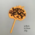 Decoración para tarta de calabaza de Halloween en acrílico con letras, 9x15cm. - Calabaza