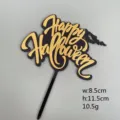 Halloween negro y oro acrílico pastel topper espeluznante fiesta decoración accesorio - Estilo 2