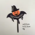 Halloween acrilico calabaza murcielago topper de tarta decoracion de fiesta postre. - Pequeño Murciélago