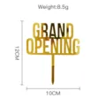 Gold acrylic Grand Opening cake topper, 12x10cm celebration party cake decoration. - Graduation Style 10 (Gold)